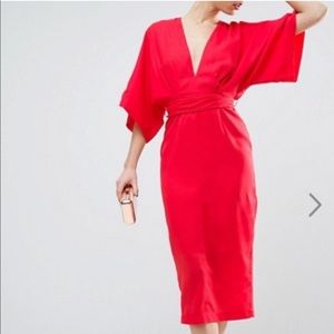 Asos Red Plunge Dress